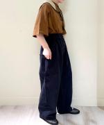 コットンリネンキャンブリック　フル丈パンツ