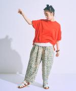 コットンウェービープリント　パンツ