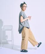 コットンリネンボイルスカラップ刺繍　ノースリーブブラウス