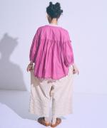 コットンリネンボイルスカラップ刺繍　プルオーバー