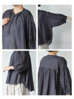 コットンリネンボイルスカラップ刺繍　プルオーバー