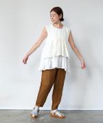 リネンコットンギンガムチェック　ベスト