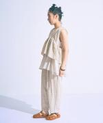 リネンコットンギンガムチェック　ベスト