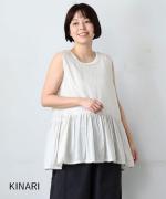 リネンコットンギンガムチェック　チュニック付プルオーバー