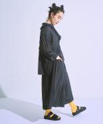 空羽ストライプシャーリング　2wayスカート