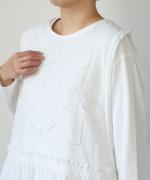コットンボイル×60キャンブリックカットワーク　エプロンワンピース