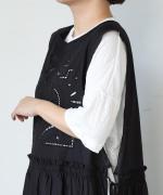 コットンボイル×60キャンブリックカットワーク　エプロンワンピース