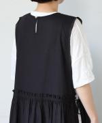 コットンボイル×60キャンブリックカットワーク　エプロンワンピース