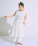 コットンボイル×60キャンブリックカットワーク　パンツ