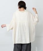 リネンコットンフランス綾　ハイネックチュニック