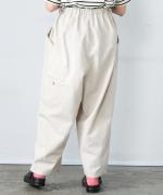 コットンリネンポリ　ストレートパンツ