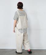 コットンリネンポリ　ストレートパンツ