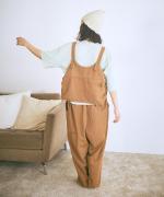 コットンリネンポリ　ストレートパンツ