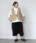 コットンリネンキャンバス　2WAYベスト