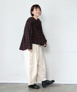 コットンウールチェック　ブラウス