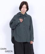 コットンリネンポプリン　フードブラウス