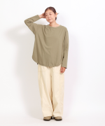 スープレコットン天竺　裾ラウンド長袖T
