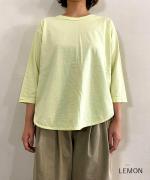 スープレコットン天竺　裾ラウンド７分袖ロングＴ【SALE】