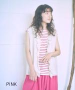 スープレコットンボーダー天竺　裾ラウンドタンクトップ【SALE】