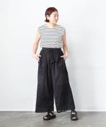 スープレコットンボーダー天竺　裾ラウンドタンクトップ