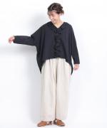 コットン天竺×バテンレース　Vネックプルオーバー