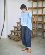 コットン天竺×バテンレース　Vネックプルオーバー