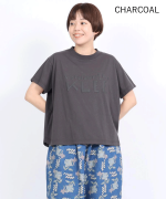 コットンBD度詰め天竺 発泡プリントTシャツ