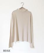 コットンチュール　ハイネックロングTシャツ