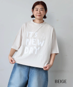 ラフィ天竺　プリントT(IT'S A NEW DAY)