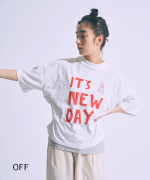 ラフィ天竺　プリントT(IT'S A NEW DAY)