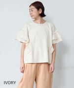コットン天竺×ラミー　ショルダータックプルオーバー