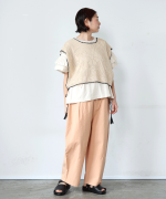 コットン天竺×ラミー　ショルダータックプルオーバー