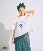 ワッシャーライト　プリントT（フラワー＆バード）