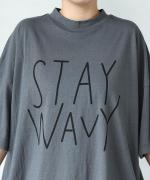 ラフィ天竺 プリントＴ (STAY WAVY)