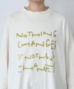 ラフィ天竺②　7分袖プリントT(NOTHING CHANGES)