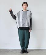 天竺×コットンリネンボイル　ワイドプルオーバー
