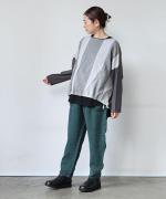 天竺×コットンリネンボイル　ワイドプルオーバー