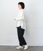 天竺×コットンリネンボイル  パフスリーブプルオーバー