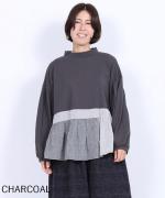 天竺×コットンリネンボイル  パフスリーブプルオーバー