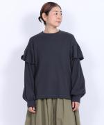コットンハニカム　ショルダーフリルプルオーバー