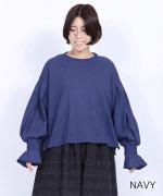 ミニ裏毛×コーマ天竺　パフスリーブプルオーバー