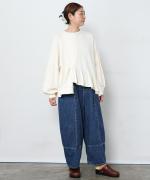 ミニ裏毛×コーマ天竺　アシメプルオーバー