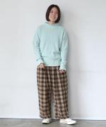 ランダムリブニット　フリルハイネック