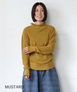 ランダムリブニット　フリルハイネック