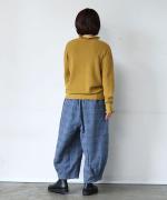 ランダムリブニット　フリルハイネック