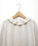 コットンリブニット　衿付きプルオーバー