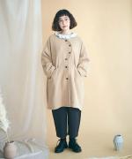 コットンリブニット　衿付きプルオーバー