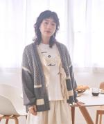 モヘア混ジャガード カーディガン