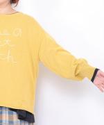 コットンリブニット　刺繍プルオーバー