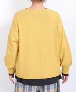 コットンリブニット　刺繍プルオーバー